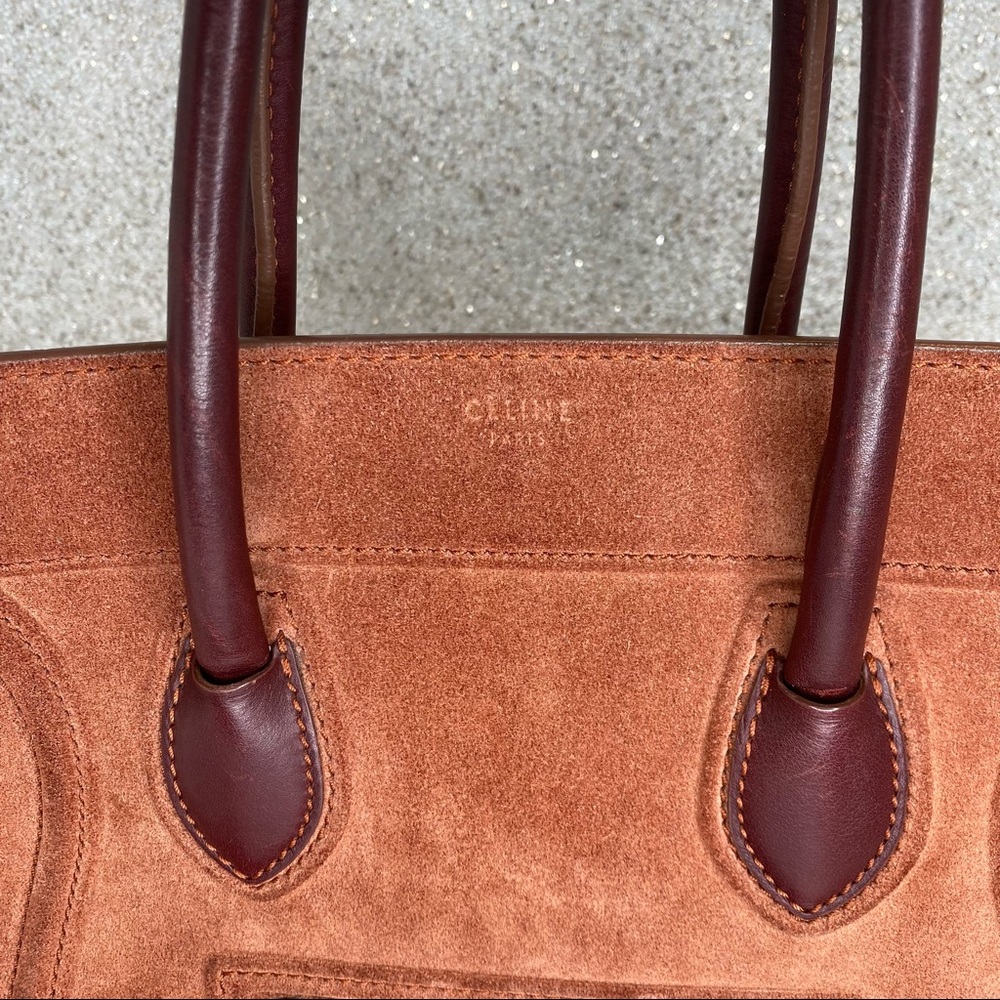 Celine Medium Phantom Medium Luggage Tote Brown Suede - Picture 15 of 16